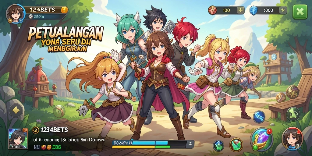 Tampilan seru dari gameplay Anime di 1234BETS