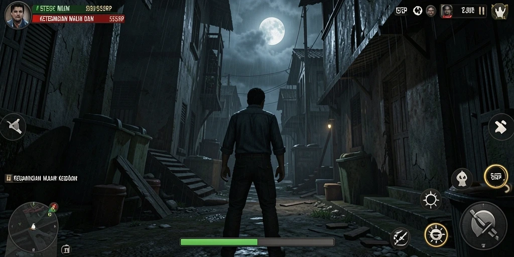 Screenshot dari gameplay mencekam 55RP