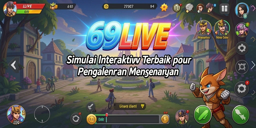 Screenshot gameplay 69LIVE yang menampilkan interaksi karakter.