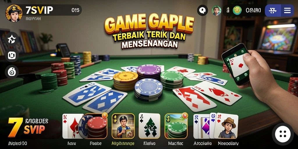 Tampilan gameplay seru di 7SVIP permainan Gaple.