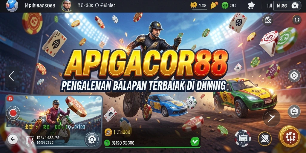 Tampilan gameplay seru dengan balapan kencang dan kendaraan beragam di APIGACOR88.