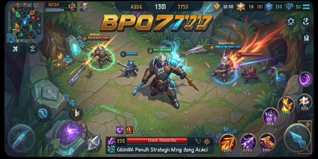 Gameplay BPO777 yang seru dan menegangkan saat bertarung di arena.
