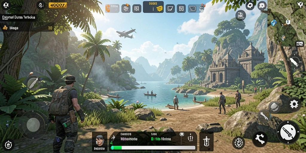 Tangkapan layar yang menunjukkan gameplay dunia terbuka yang menakjubkan.