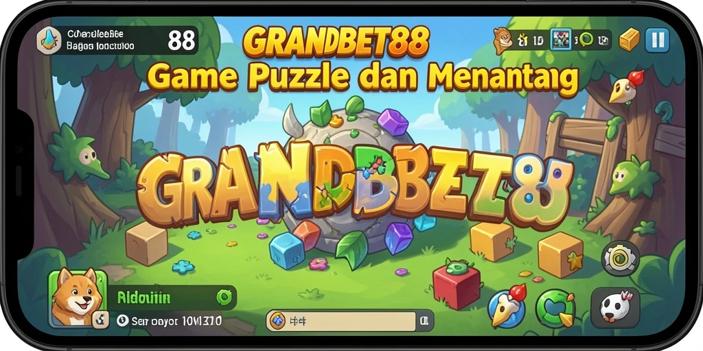 Screenshot gameplay seru GRANDBET88 menampilkan tantangan Puzzle.