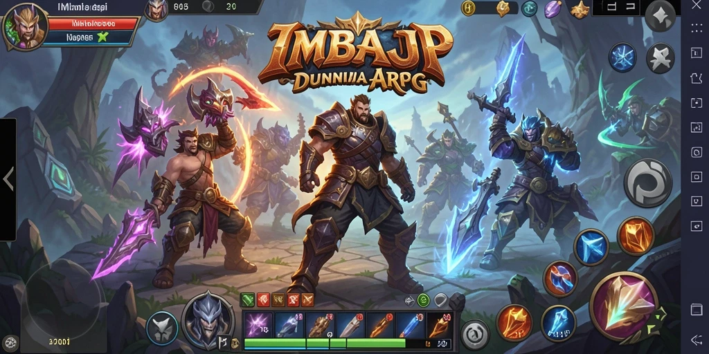Tampilan seru gameplay ARPG IMBAJP dengan karakter yang kuat.