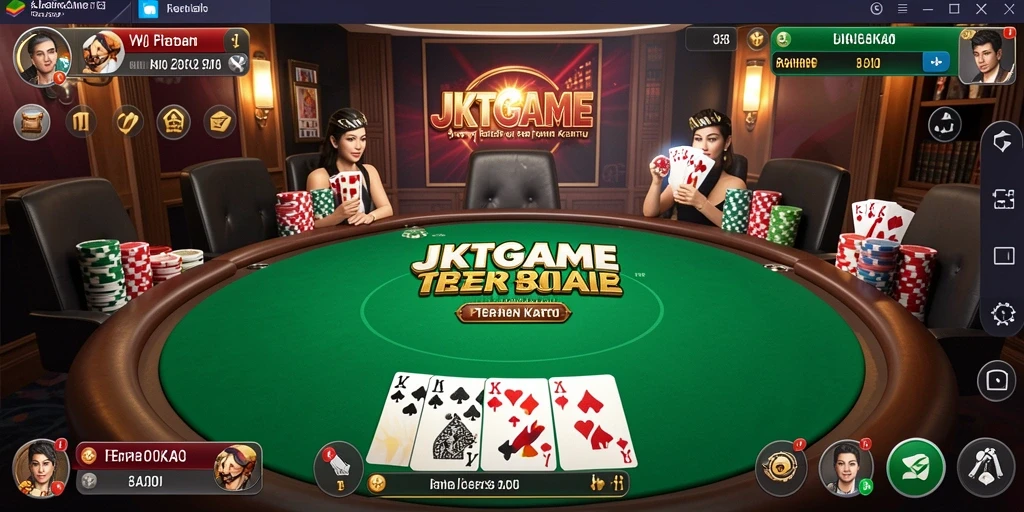 Tampilan gameplay yang seru dan interaktif dalam JKTGAME Poker.