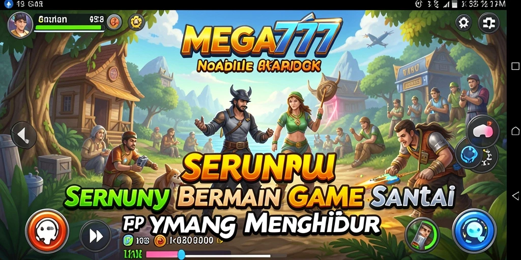 Tampilan gameplay MEGA777 yang colorful dan menarik.