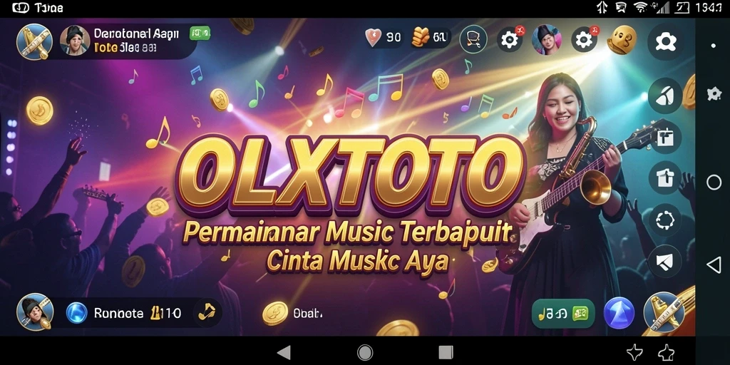 Screenshot utama OLXTOTO menampilkan gameplay musik yang seru dan interaktif.