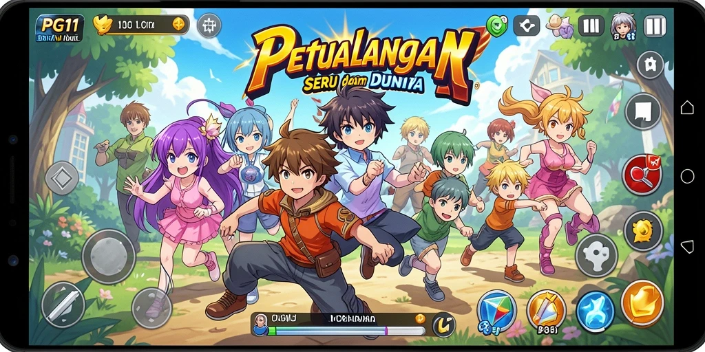 Tampilan gameplay PG11 yang memukau dan penuh aksi dalam dunia Anime.