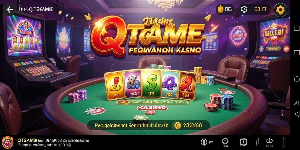 Tampilan gameplay seru QTGAME dalam suasana kasino.