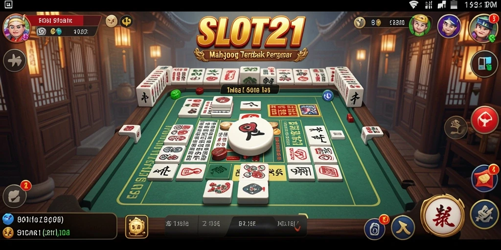 Tampilan gameplay Mahjong SLOT21 yang seru dan mendebarkan.