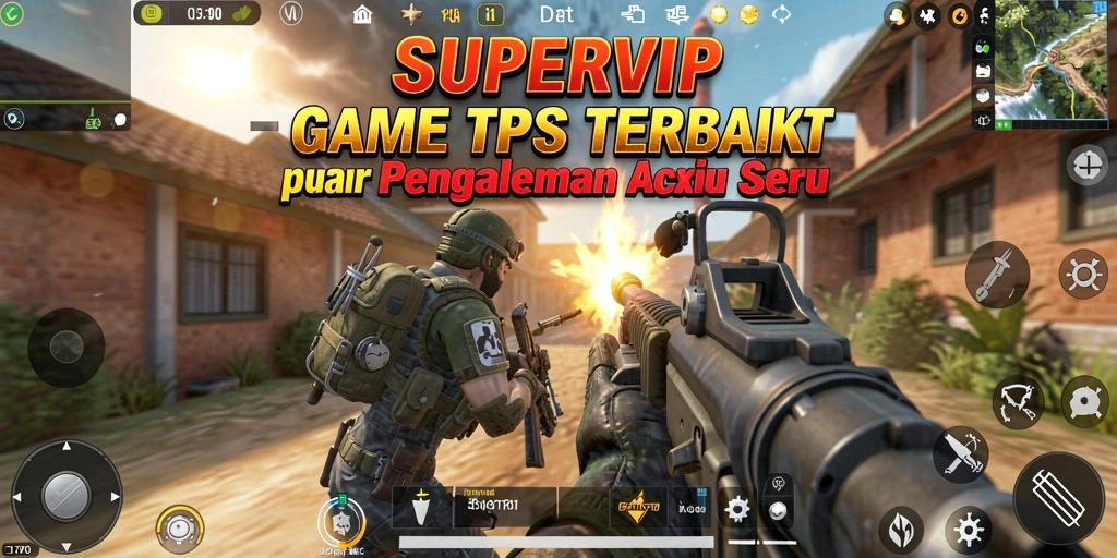Tampilan gameplay mendebarkan dalam game TPS SUPERVIP.